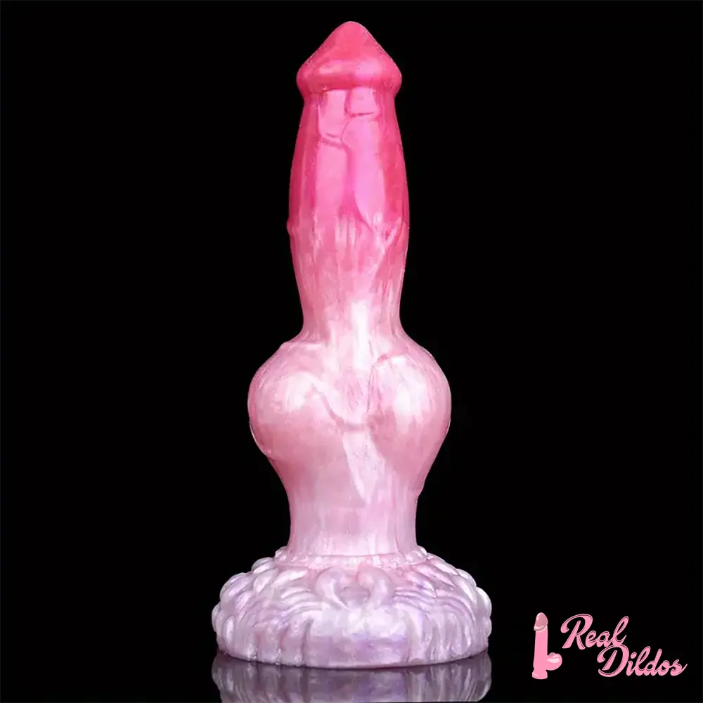 9.65in Unisex Big Dog Knot Silicone Soft Dildo For Prostate Vaginal Massage