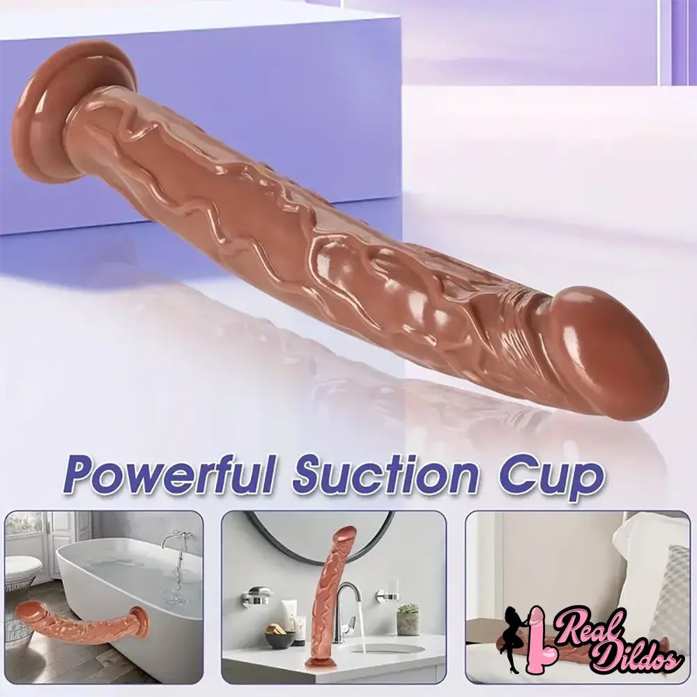 13.6in Soft Realistic Silicone Big Long Dildo For G Spot Women Pleasure