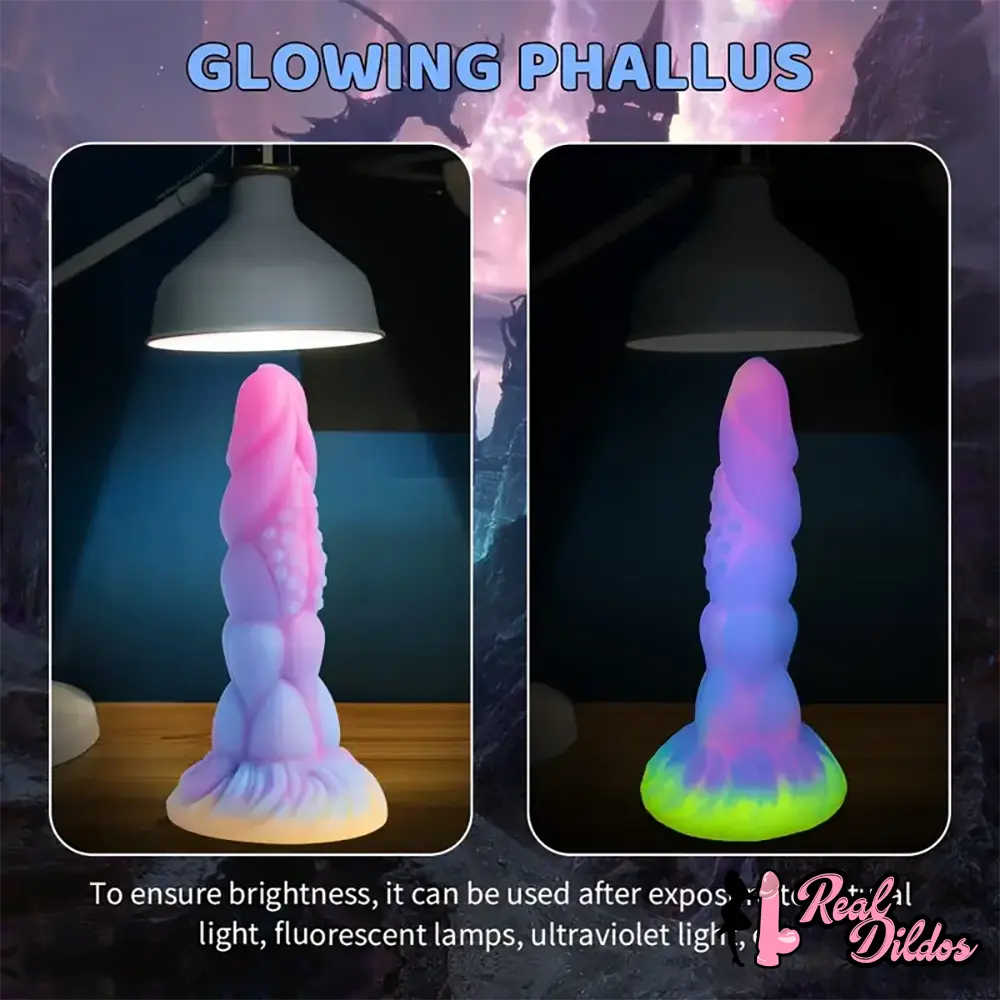 8.14in Flexible Silicone Soft Big Dildo Luminous Monster Sex Toy