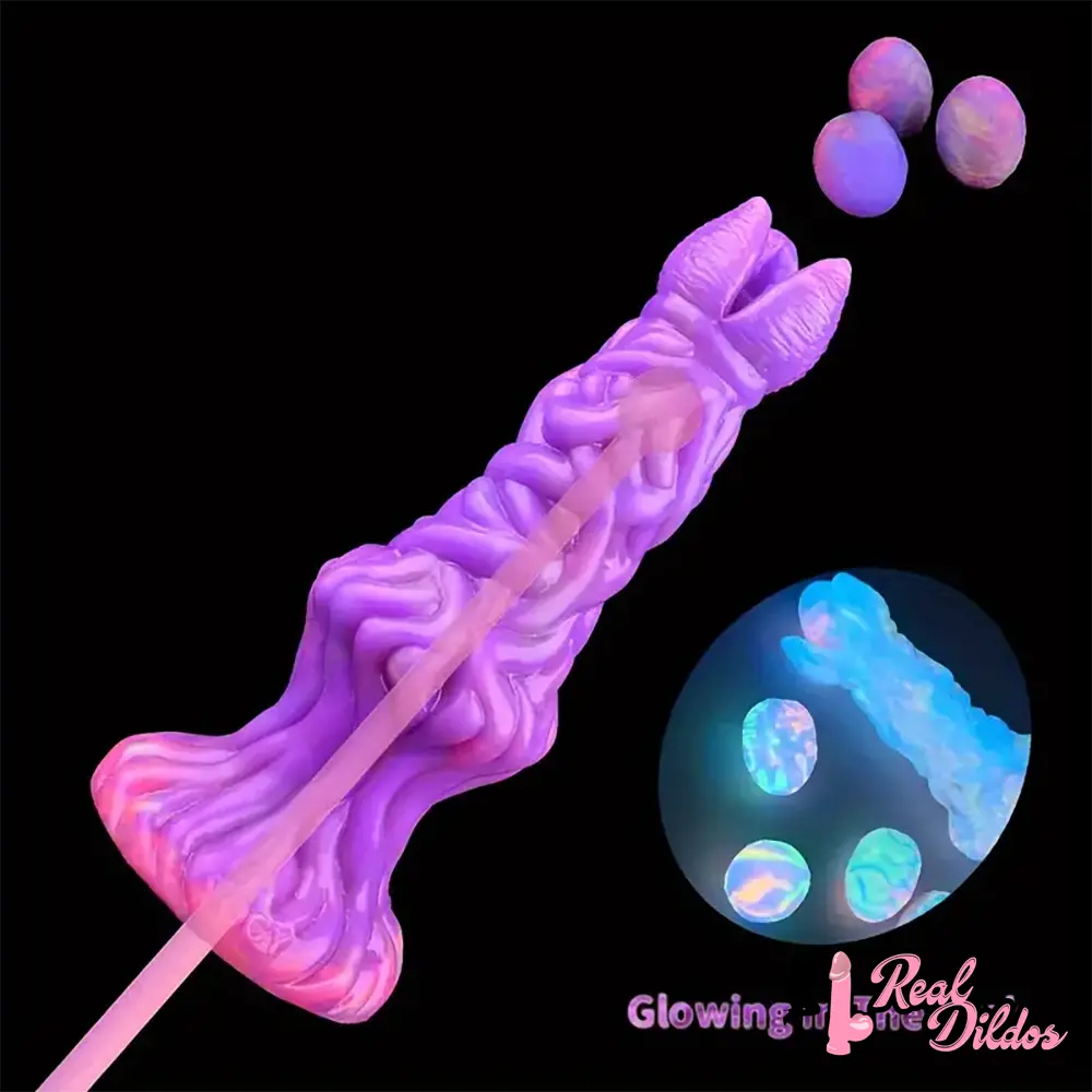 7.99in Luminous Ovipositor Silicone Dildo For Anal Vaginal Stimulation - Real Dildos