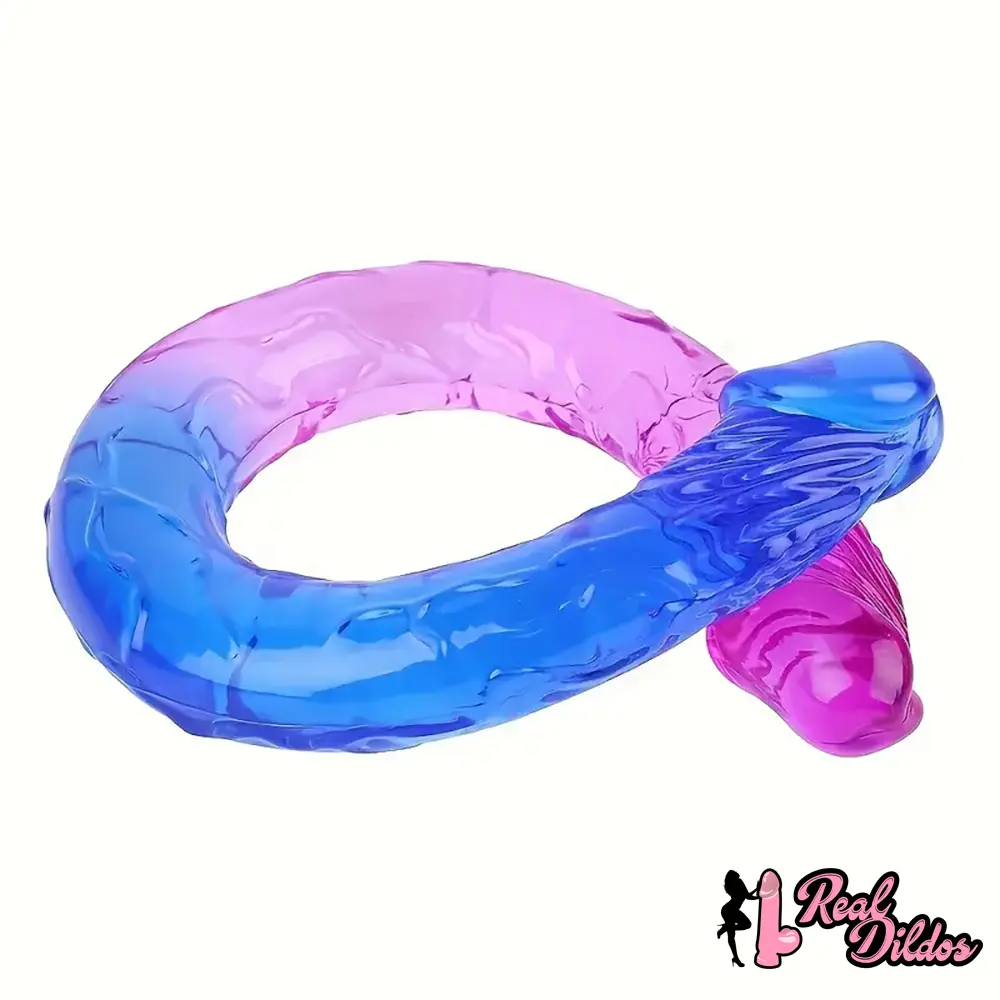 12.6in 17.32in Gradient Color Big Double Heads Dildo For G-Spot Vaginal Sex