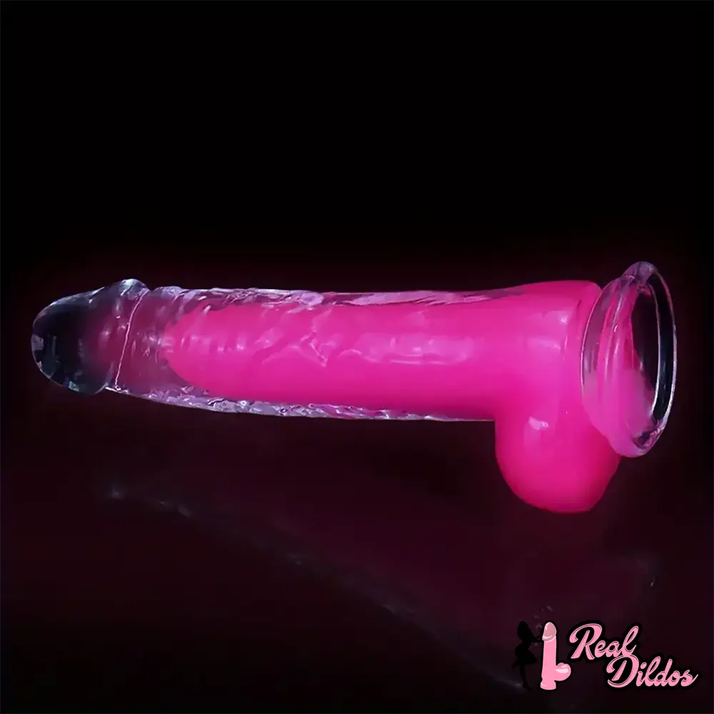 6.5in 7.3in 8.26in 9.44in Luminous Crystal TPE Soft Double-Layer Dildo