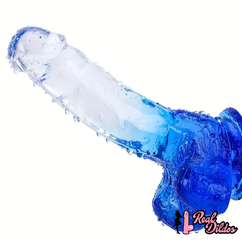 5.9in 7in 7.9in Gradient Color Clear Jelly Real Cock Dildo For G-Spot Sex