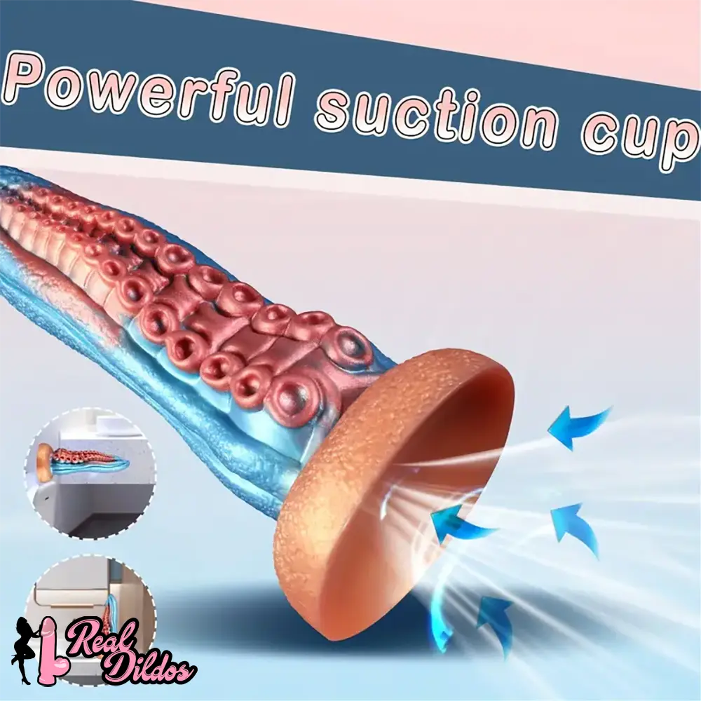 7.8in Soft Silicone Octopus Tentacle Suction Cup Dildo For G-Spot Orgasm - Real Dildos