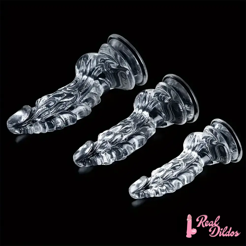 6.49in 7.48in 8.8in Clear Dragon Monster Dildo For Women Love Sex Toy - Real Dildos