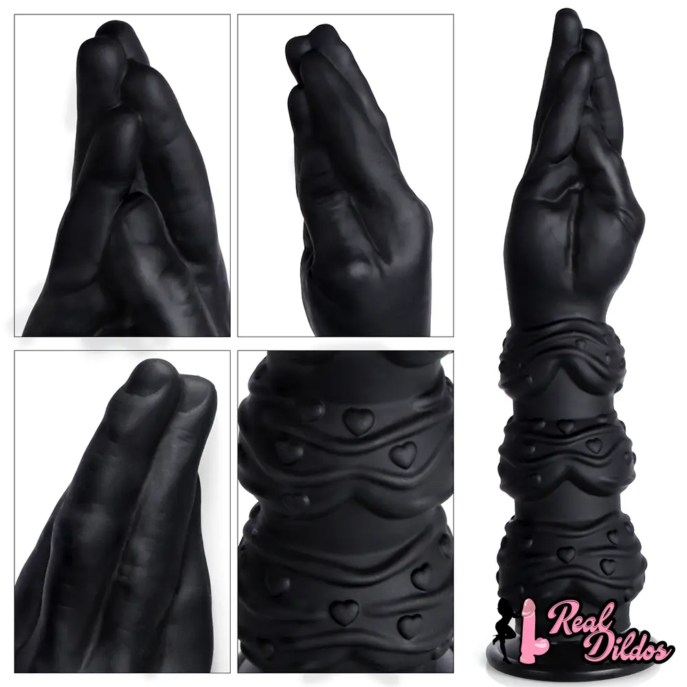 13.58in Fantasy Big Long Black Fist Hand Silicone Soft Female Dildo - Real Dildos