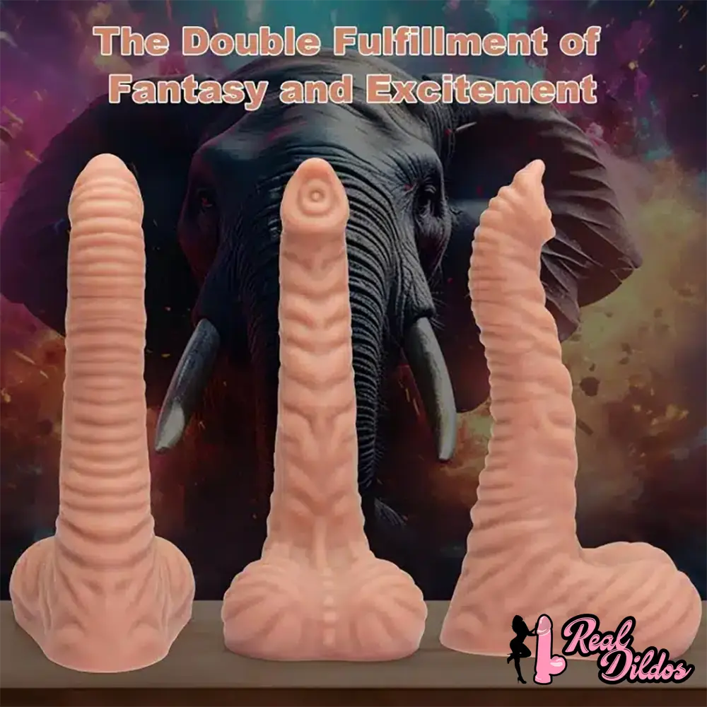 9.25in Big Silicone Soft Animal Elephant Trunk Dildo For Sex Play - Real Dildos