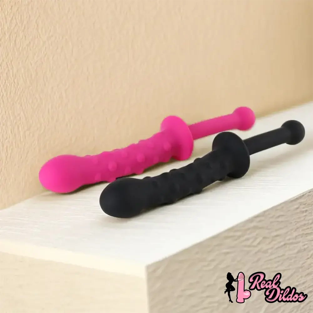 9.45in Unisex Soft Silicone Big Spiked Dildo With Handle For Adult Toy
