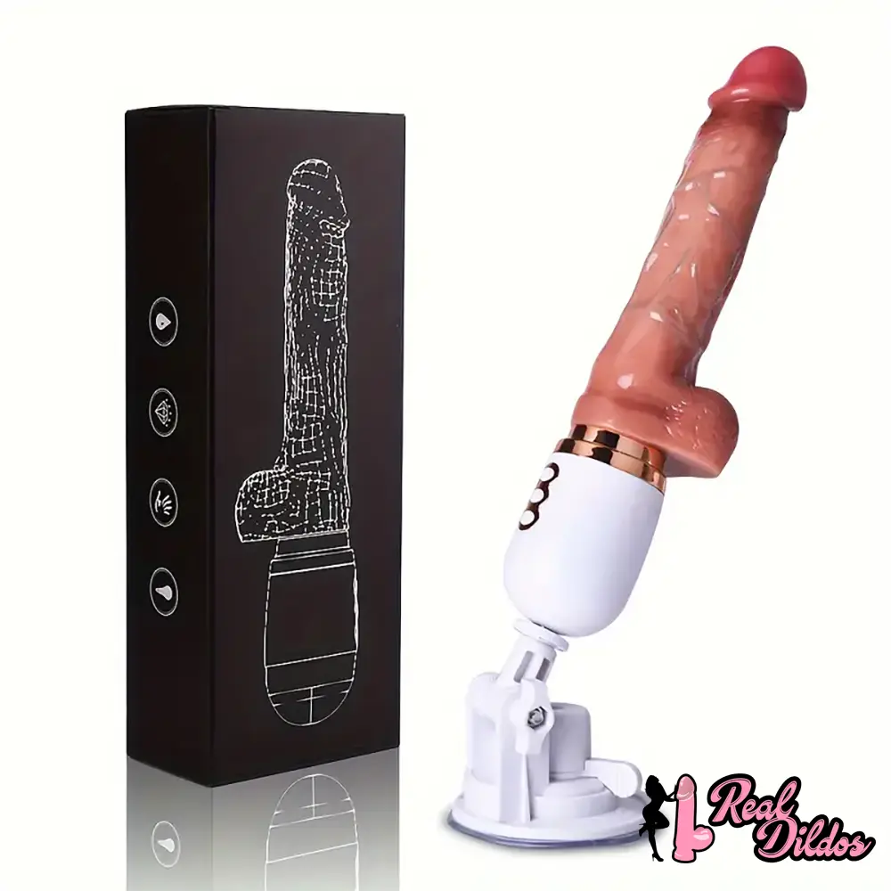 5.51in Lifelike Silicone Heating Thrusting Rotating Vibrating Dildo Gun