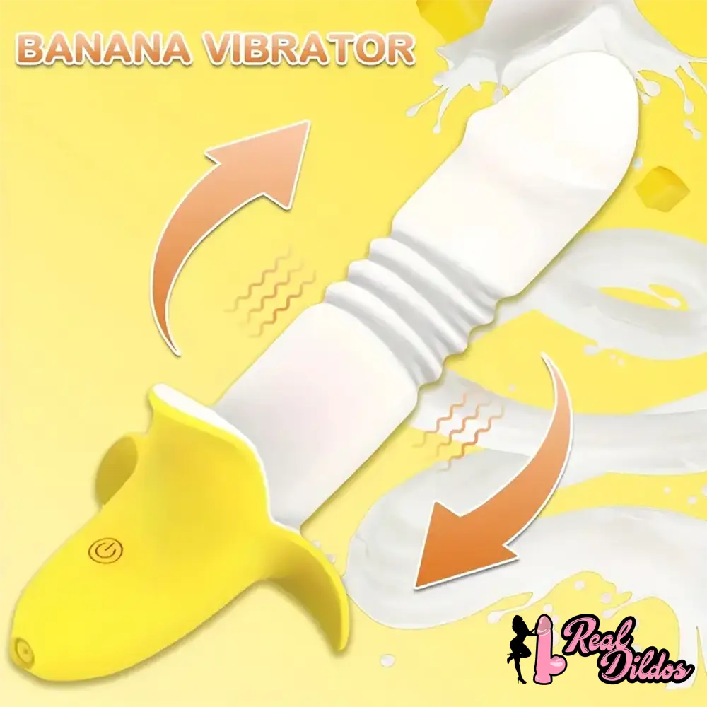 7.59in Banana Thrusting Vibrating Silicone Soft Dildo For Prostate Vagina