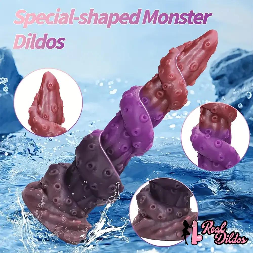 8.66in Silicone Monster Spiral Large Soft Dildo For Women Strong Suction Cup - Real Dildos