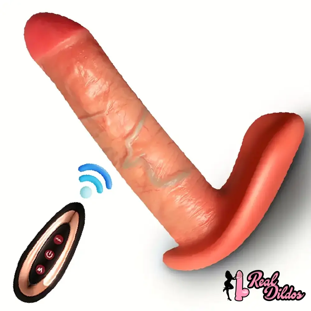 6.3in Silicone Heating Thrusting Vibrating Realistic Wearable Dildo