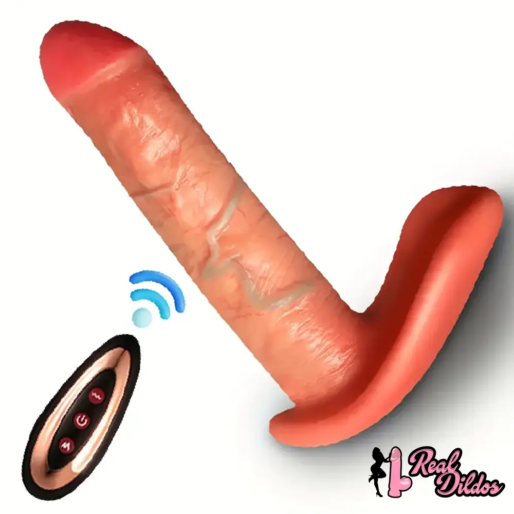 6.3in Silicone Heating Thrusting Vibrating Realistic Wearable Dildo - Real Dildos