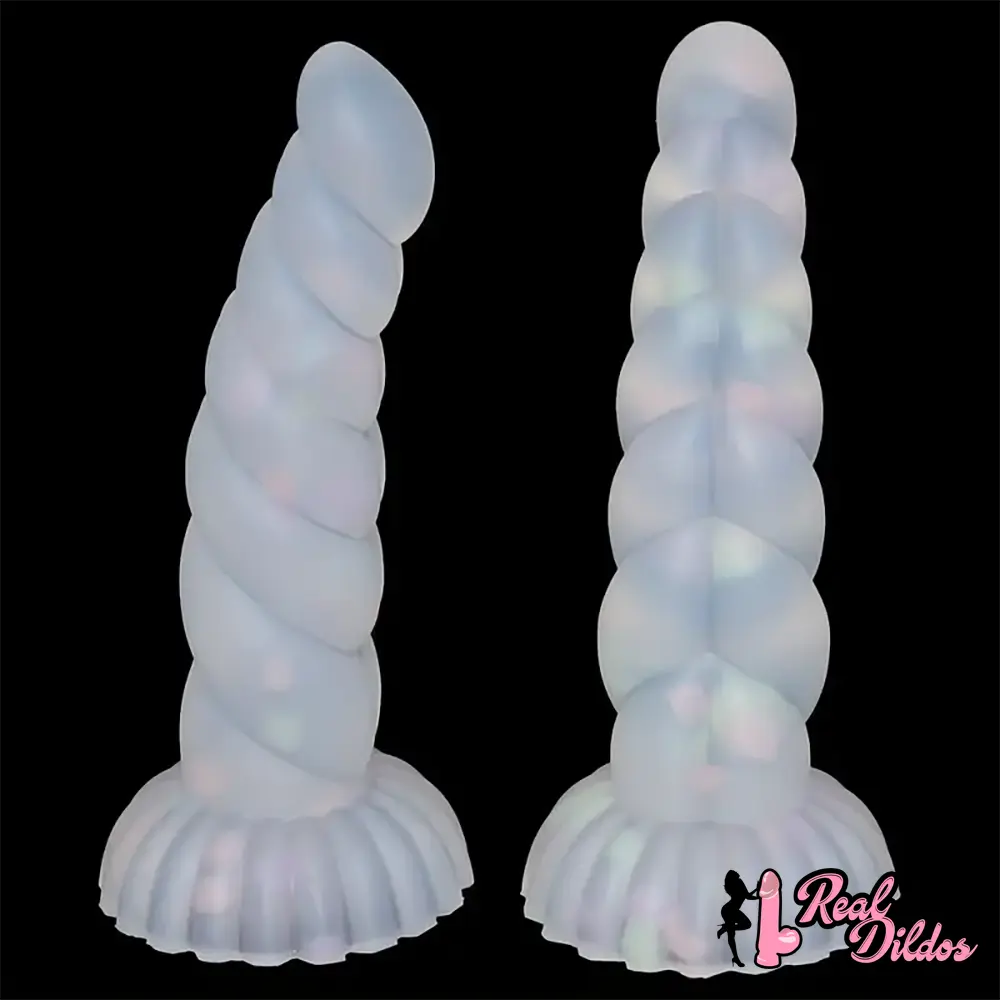 5.43in 8.86in Big Lifelike Jelly Glowing Dildo With Sucker Sex Toy Masturbator