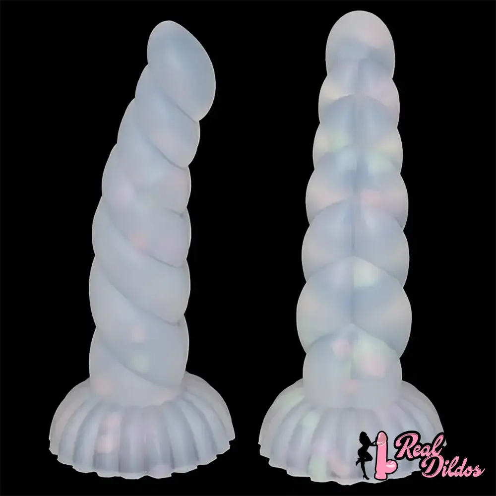 5.43in 8.86in Big Lifelike Jelly Glowing Dildo With Sucker Sex Toy Masturbator - Real Dildos