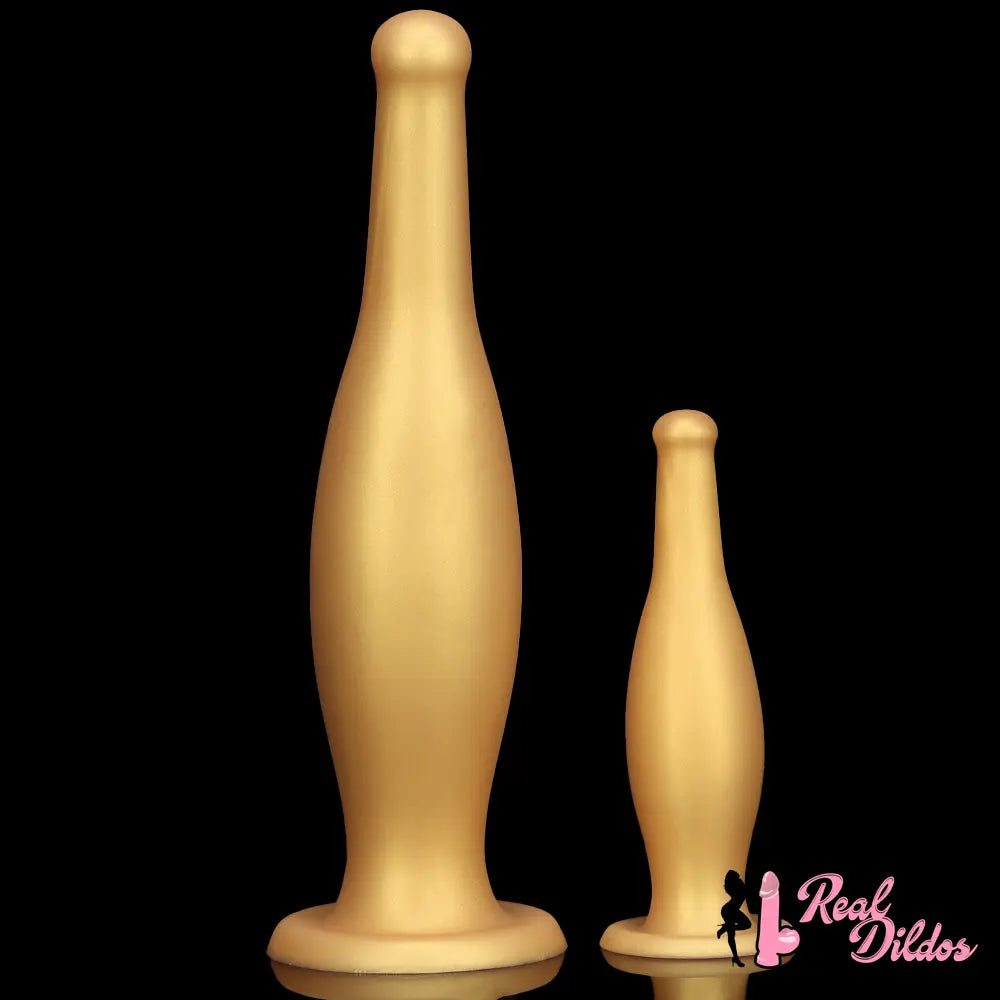 6.7in 11.41in Gold Beer Bottle Silicone Soft Big Anal Butt Plug Dildo - Real Dildos