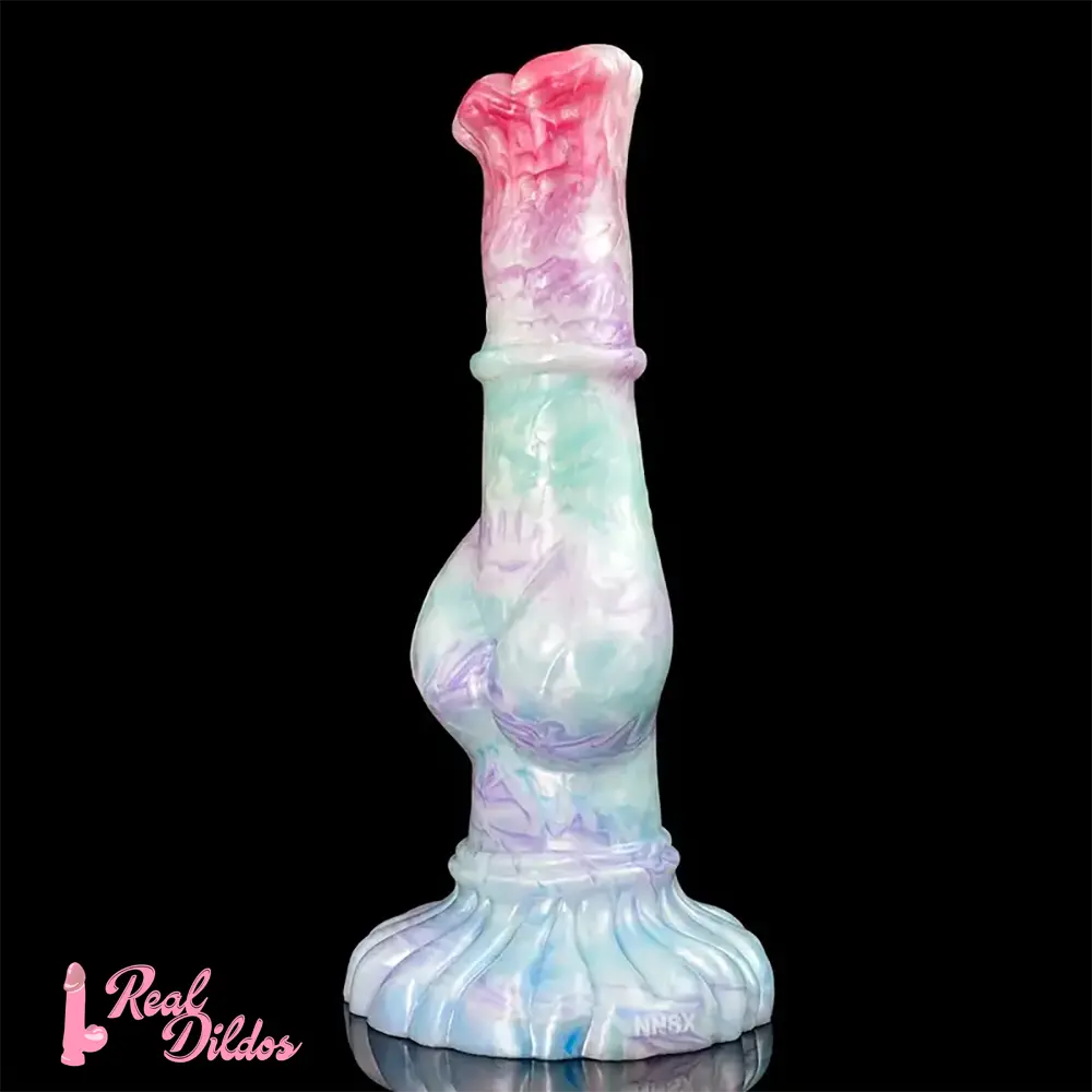 9.96in Soft Silicone Big Knot Petal Horse Dildo For Women Masturbation - Real Dildos